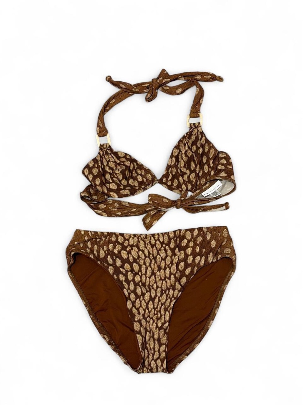 Robin Piccone Brown and Gold Textured Two-Piece Bikini